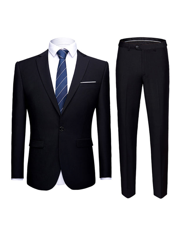 Men's Lapel Collar Business Suit Blazer