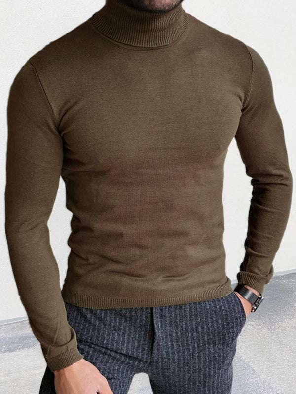 Men's new turtleneck sweater slim fit pullover bottoming sweater