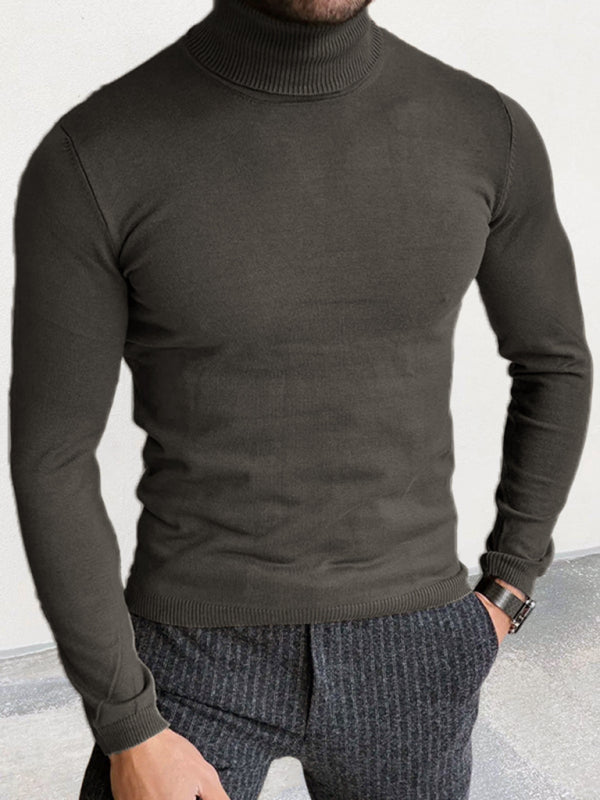 Men's new turtleneck sweater slim fit pullover bottoming sweater