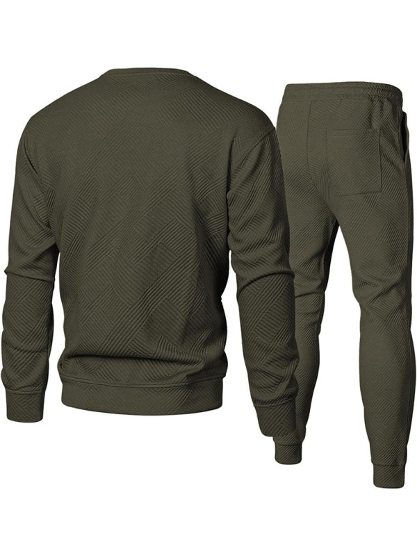 Men's sports casual crew neck suit