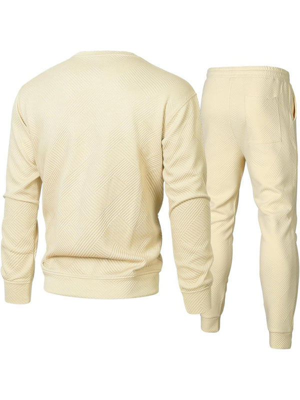 Men's sports casual crew neck suit