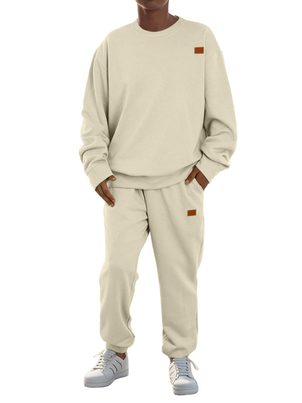 Men's sports casual crew neck suit