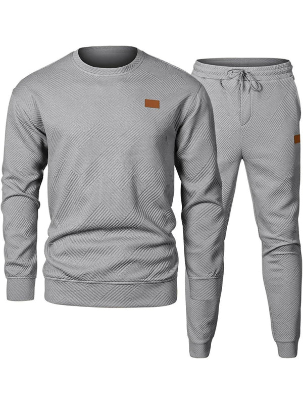 Men's sports casual crew neck suit