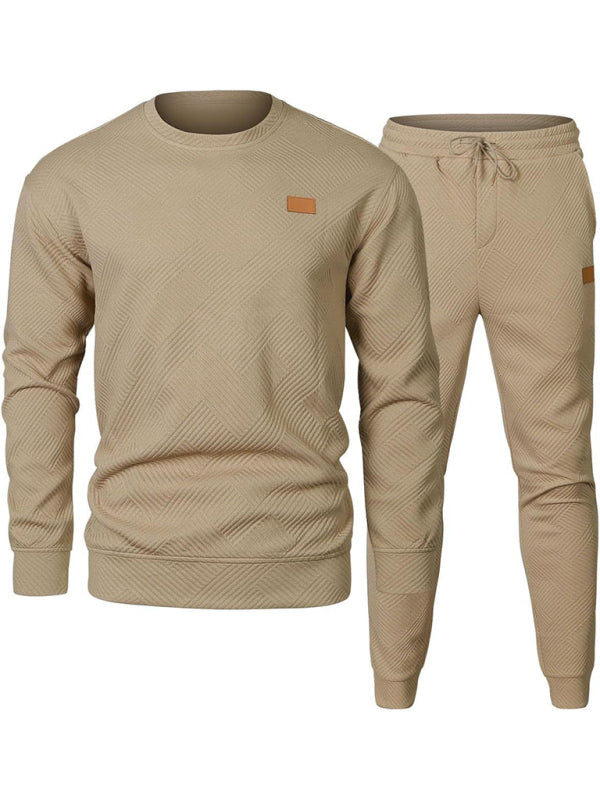 Men's sports casual crew neck suit