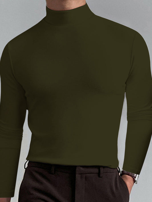 Men's turtleneck long sleeve t-shirt