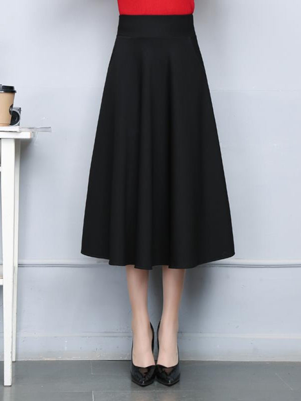 women's waist all-match mid-length skirt