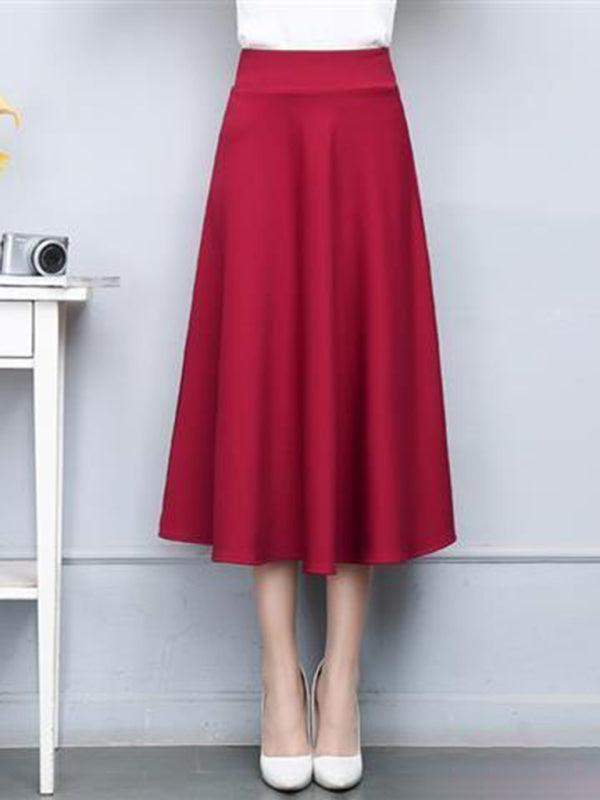 women's waist all-match mid-length skirt