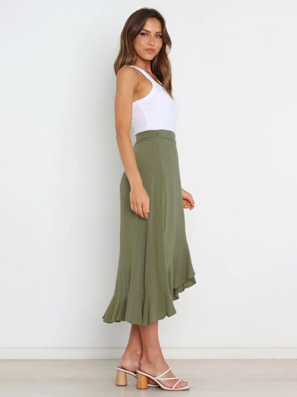 Women’s Ruffled Asymmetrical Wrap Skirt