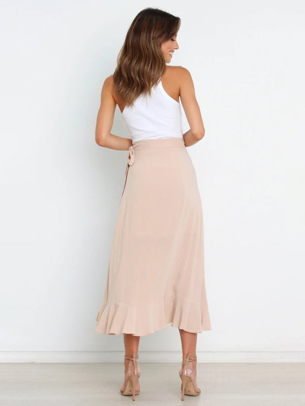 Women’s Ruffled Asymmetrical Wrap Skirt