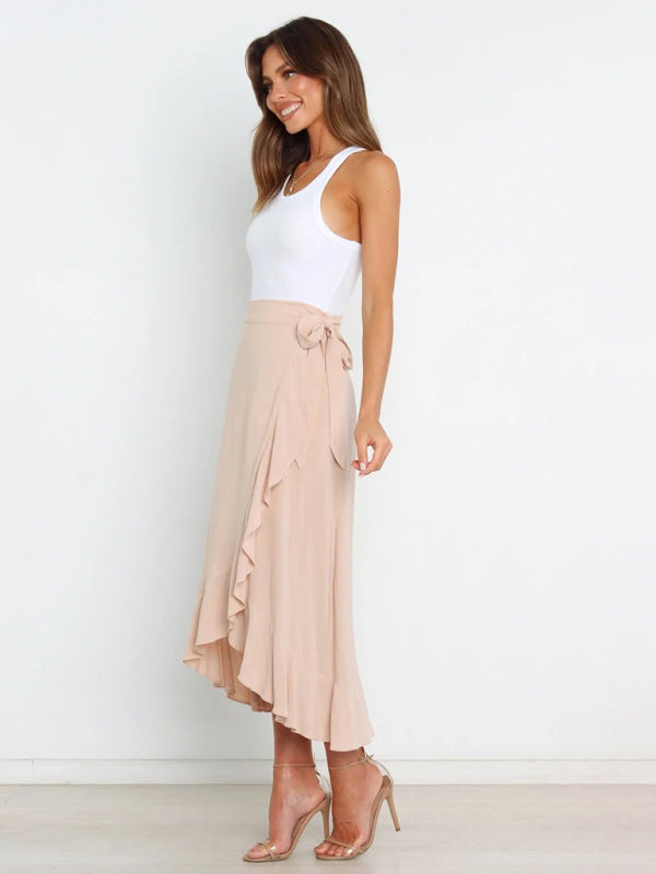 Women’s Ruffled Asymmetrical Wrap Skirt