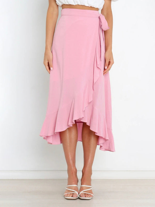 Women’s Ruffled Asymmetrical Wrap Skirt