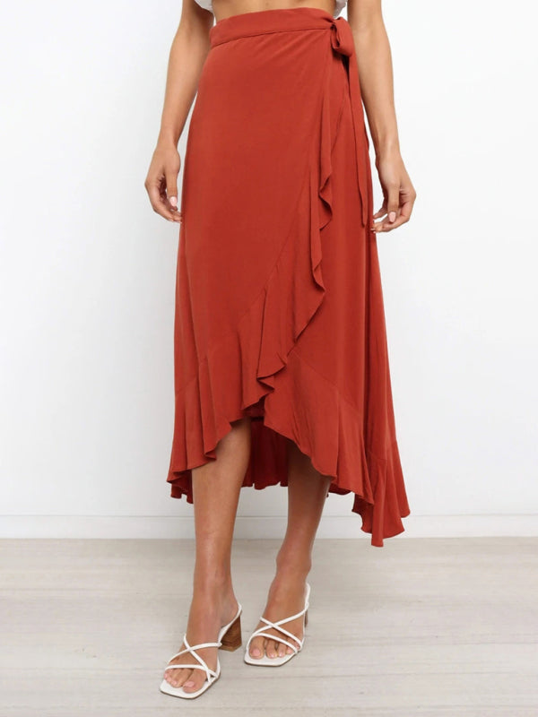 Women’s Ruffled Asymmetrical Wrap Skirt